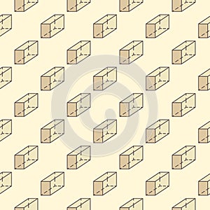 Geometry Education colored pattern with vector parallelepiped symbol seamless background