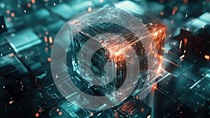 geometry futuristic 3d cube transformation