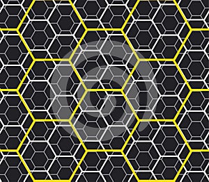 Geometry line hexagonal seamless pattern