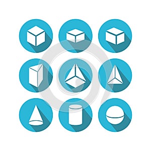 Geometry Logo Template on circle. Mathematics Vector