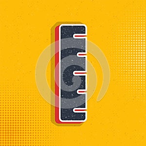 geometry, measuring ruler pop art, retro icon. Vector illustration of pop