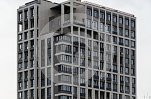 Geometry modern of apartment building exterior. Architectural details.