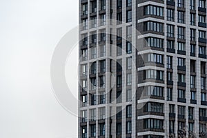 Geometry modern of apartment building exterior. Architectural details.