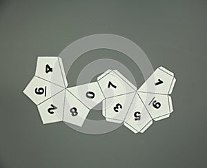 Geometry net of platonic solids Dodecahedron. 2-dimensional shape that can be folded to form a 3-dimensional shape