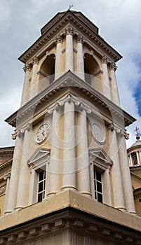 Geometry perspective bell tower with horologe