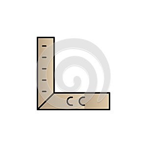 Geometry, ruler color gradient vector icon