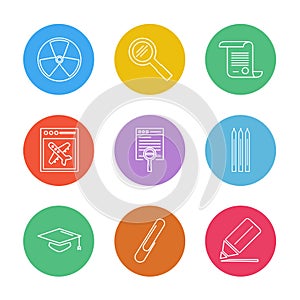 geometry , science , education , studies , eps icons set vector