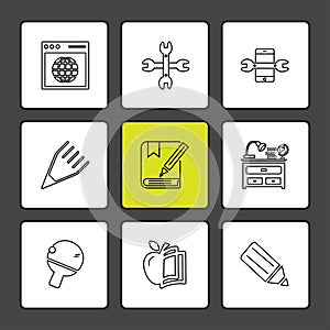 geometry , science , education , studies , eps icons set vector