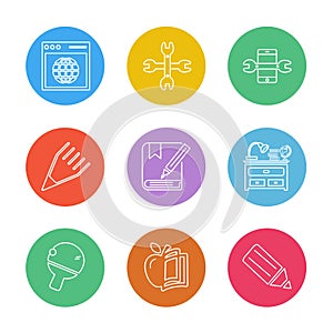 geometry , science , education , studies , eps icons set vector