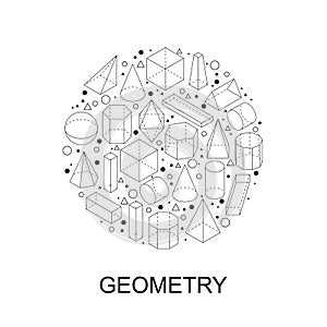 Geometry shapes. Round stamp symbol.