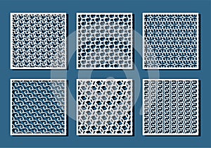 Geometry square cutting panel. Curl semicircle design elements. Vector illustration for cloth, wrapping paper, cover