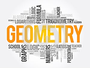 Geometry word cloud collage, education concept