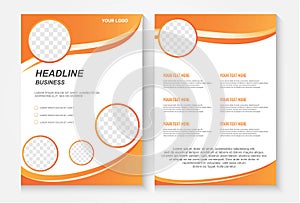 Geometry yellow brochure, flyer design template vector design. Layout template in A4 size