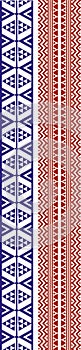 Geomtrical ornamental border pattern. fabric texture