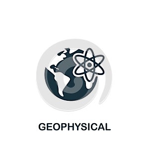 Geophysical icon. Monochrome simple sign from engineering collection. Geophysical icon for logo, templates, web design