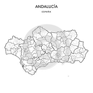 Geopolitical Vector Map of Andalusia, Spain, 2022 photo