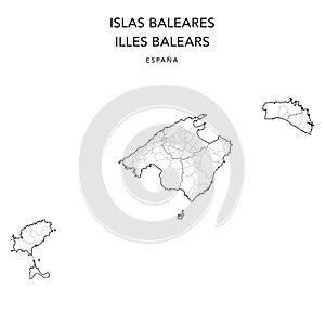 Geopolitical Vector Map of the Balearic Islands as of 2022 photo