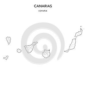 Geopolitical Vector Map of the Canaries as of 2022