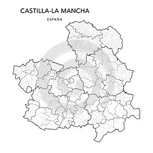 Geopolitical Vector Map of Castile La Mancha as of 2022 photo