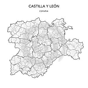 Geopolitical Vector Map of Castile and LeÃÂ³n as of 2022 photo