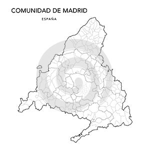 Geopolitical Vector Map of the Community of Madrid as of 2022