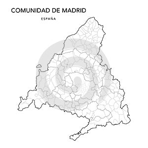 Geopolitical Vector Map of the Community of Madrid as of 2022 photo