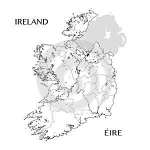 Geopolitical Vector Map of the Republic of Ireland (Eire)