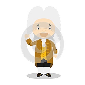 Georg Friedrich HÃÂ¤ndel cartoon character. Vector Illustration. photo