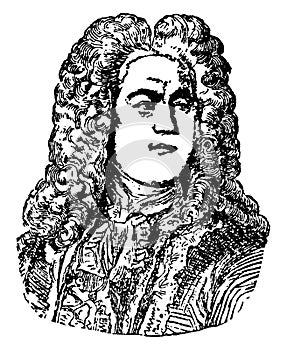 George Frederick Handel, vintage illustration