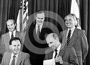 George H.W. Bush and Shimon Peres Foster American-Israeli Diplomacy