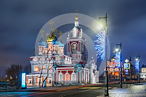 George`s Church on Varvarka at winter night