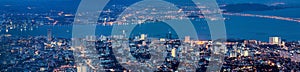 George Town Penang Malaysia Aerial View at Blue Hour