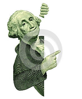 George Washington With a Blank Sign