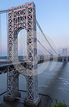 George Washington Bridge from Fort Lee, NJ to NYC USA