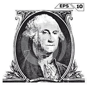 George Washington on one dollar bill photo