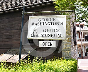 George Washington\'s Office Museum Sign, Winchester, VA