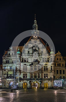 Georgentor at night, Dresden, Germany