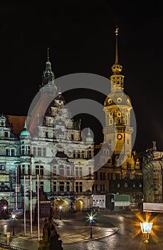 Georgentor at night, Dresden, Germany photo