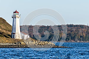 Georges Island Lighthouse in Halifax, Nova Scotia, Canada.