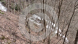 Georgia, Amicalola Falls, A side view of the lower part of Amicalola Falls through trees