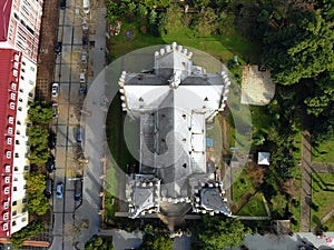 Georgia, Batumi. City Centre. Cathedral Church. View from above, perfect landscape photo, created by drone. Aerial travel