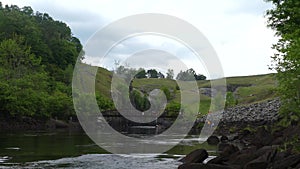 Georgia, Buford dam park, a view of the pedestrian bridge over the Chattahoochee River