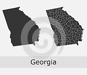 Georgia counties vector map photo