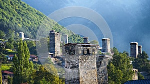 Georgia,Gruzia,Svaneti,Mestia,the watchtowers