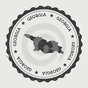 Georgia hipster round rubber stamp with country.