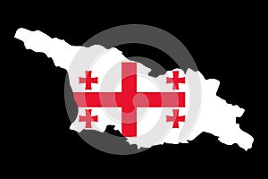 Georgia Map Flag Vector illustration