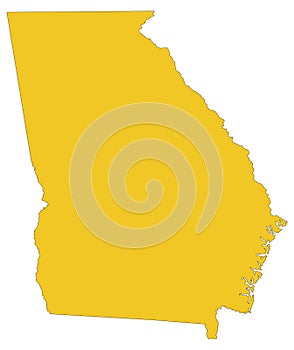 Georgia map - state in the Southeastern United States