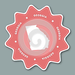 Georgia map sticker in trendy colors.
