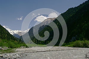 Georgia mountains and river in summer time