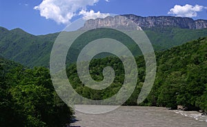 Georgia mountains and river in summer time